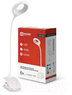 Настольная лампа INhome ССП 22Б 6Вт 480Лм / 4690612035826 (белый)