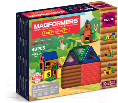 Конструктор магнитный Magformers Log Cabin Set / 705006 - фото