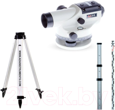 Оптический нивелир ADA Instruments Basis + Рейка STAFF 3 + штатив на винтах Light S / А00197К - фото