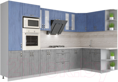 Готовая кухня Интерлиния Мила Крафт 1.68x3.4 правая - фото