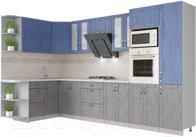 Готовая кухня Интерлиния Мила Крафт 1.68x3.4 левая - фото
