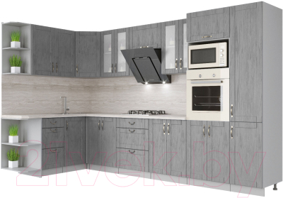 Готовая кухня Интерлиния Мила Крафт 1.68x3.4 левая - фото