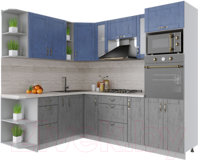 Готовая кухня Интерлиния Мила Крафт 1.88x2.4 левая - фото