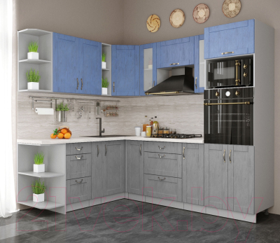 Готовая кухня Интерлиния Мила Крафт 1.88x2.4 левая