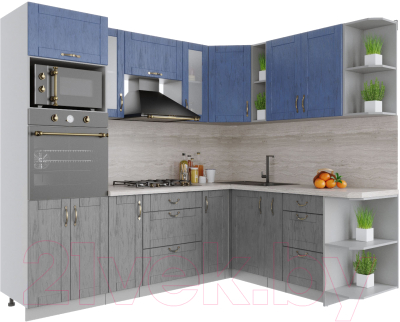 Готовая кухня Интерлиния Мила Крафт 1.88x2.4 правая - фото
