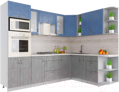 Готовая кухня Интерлиния Мила Крафт 1.88x2.6 правая - фото