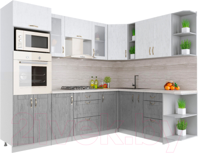 Готовая кухня Интерлиния Мила Крафт 1.88x2.6 правая - фото