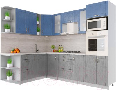 Готовая кухня Интерлиния Мила Крафт 1.88x2.6 левая - фото