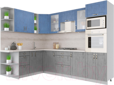 Готовая кухня Интерлиния Мила Крафт 1.88x2.8 левая - фото