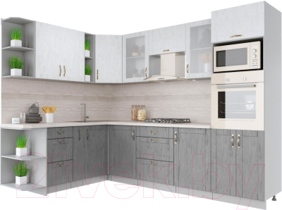 Готовая кухня Интерлиния Мила Крафт 1.88x2.8 левая - фото