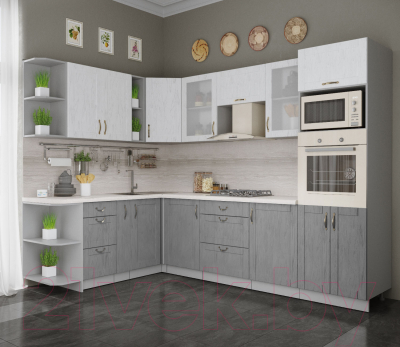 Готовая кухня Интерлиния Мила Крафт 1.88x2.8 левая