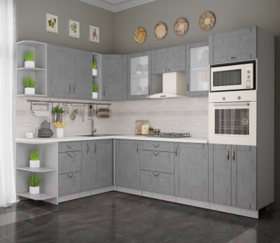 Готовая кухня Интерлиния Мила Крафт 1.88x2.8 левая