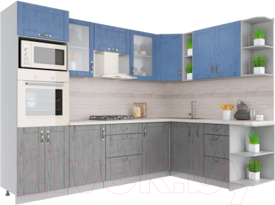 Готовая кухня Интерлиния Мила Крафт 1.88x2.8 правая - фото