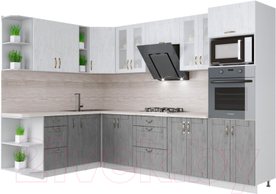 Готовая кухня Интерлиния Мила Крафт 1.88x3.0 левая - фото