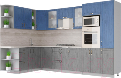 Готовая кухня Интерлиния Мила Крафт 1.88x3.2 левая - фото