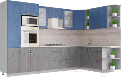 Готовая кухня Интерлиния Мила Крафт 1.88x3.2 правая - фото