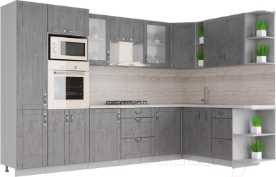 Готовая кухня Интерлиния Мила Крафт 1.88x3.2 правая - фото