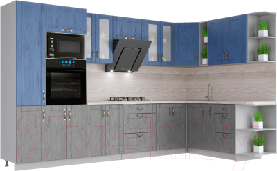 Готовая кухня Интерлиния Мила Крафт 1.88x3.4 правая - фото