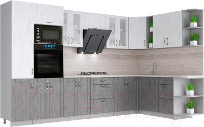 Готовая кухня Интерлиния Мила Крафт 1.88x3.4 правая - фото