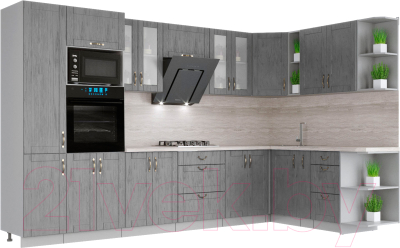 Готовая кухня Интерлиния Мила Крафт 1.88x3.4 правая - фото