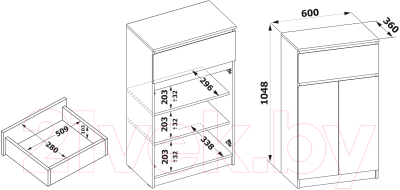 Тумба в прихожую Сокол-Мебель ТП-12 (белый)