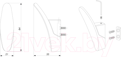 Крючок для одежды Boyard Fly K105BSN.9
