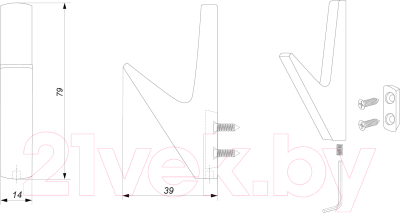 Крючок для одежды Boyard Sinus K106BL.13
