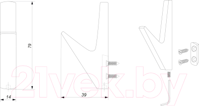 Крючок для одежды Boyard Sinus K106BSN.13