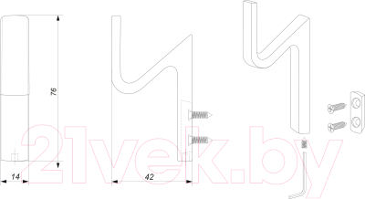 Крючок для одежды Boyard ZigZag 107MDN.13