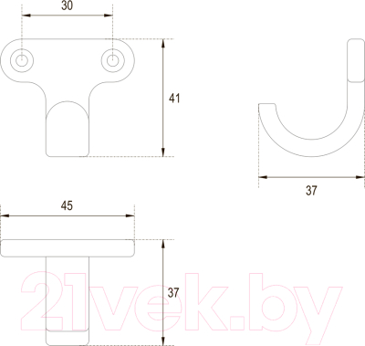 Крючок для одежды Boyard Twin K120BL.2