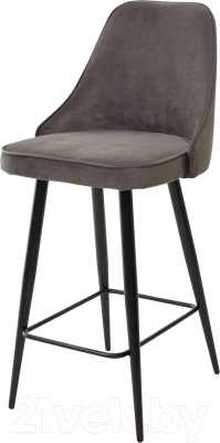 Стул барный M-City Nepal-PB / 461MC03835 (графит 14 велюр/черный) - фото