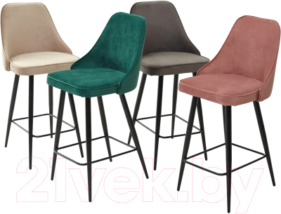 Стул барный M-City Nepal-PB / 461MC03835 (графит 14 велюр/черный)