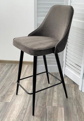 Стул барный M-City Nepal-PB / 461MC03835 (графит 14 велюр/черный)