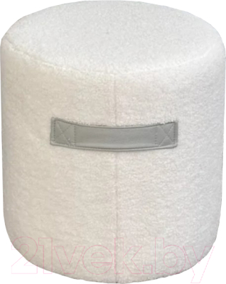 Пуф M-City Harta / 629M04977 (Nini-01 белый Teddy/TKS-07 серый экокожа) - фото