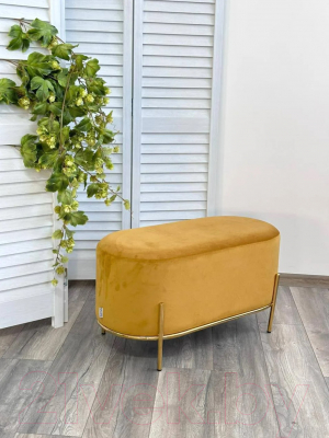 Пуф M-City Zen / 629M04976 (Bluvel-68 желтый велюр/золото)