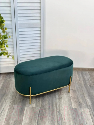 Пуф M-City Zen / 629M04974 (Bluvel-78 зеленый/золото)