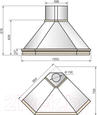 Вытяжка купольная Elikor Форест 90П-650-П3Д