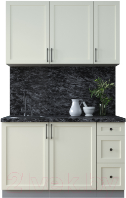 Кухонный гарнитур Интерлиния Тренд 1.3А (белый/белый/кастилло темный) - фото