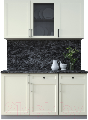 Кухонный гарнитур Интерлиния Тренд 1.5А (белый/белый/кастилло темный) - фото