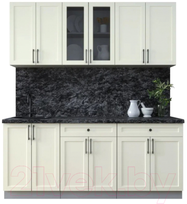 Кухонный гарнитур Интерлиния Тренд 1.9А (белый/белый/кастилло темный) - фото