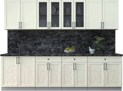 Кухонный гарнитур Интерлиния Тренд 2.8А (белый/белый/кастилло темный) - фото