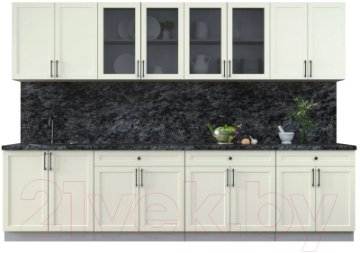 Кухонный гарнитур Интерлиния Тренд 3.1А (белый/белый/кастилло темный) - фото