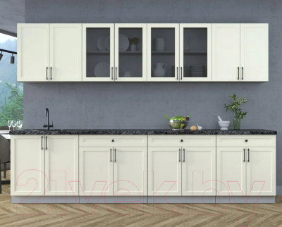Кухонный гарнитур Интерлиния Тренд 3.1А (белый/белый/кастилло темный)