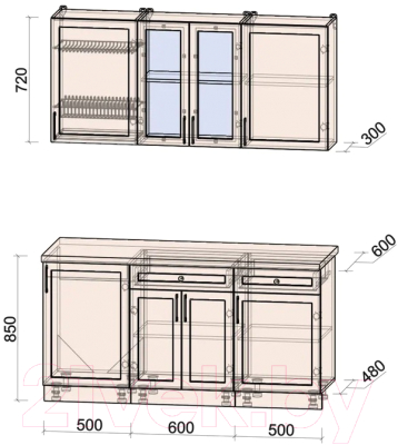 Готовая кухня Интерлиния Тренд 1.6А