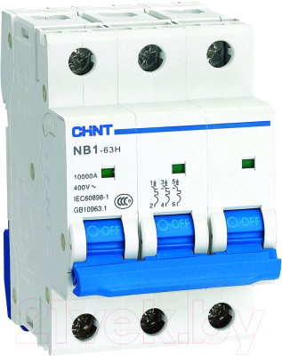 Выключатель автоматический Chint NB1-63H 3P 63A 10кА D (R) / 179892 - фото