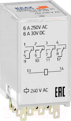 Реле промежуточное КЭАЗ OptiRel G RP55-34-240-6-CO / 281115 - фото