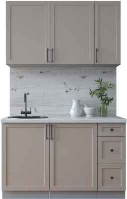 Кухонный гарнитур Интерлиния Тренд 1.3А (луна/луна/бискайская сосна) - фото