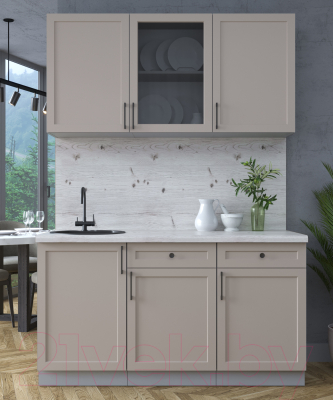 Кухонный гарнитур Интерлиния Тренд 1.5А (луна/луна/бискайская сосна)