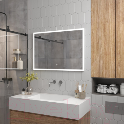 Зеркало Континент Frame White Led 80x60