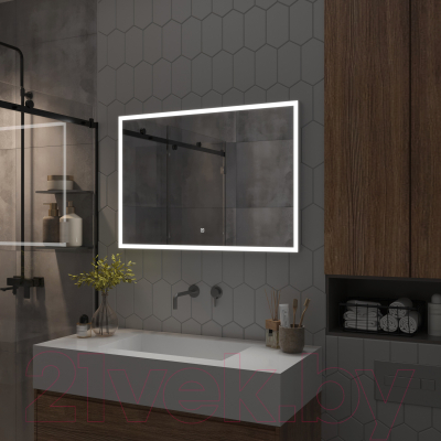 Зеркало Континент Frame White Led 80x60